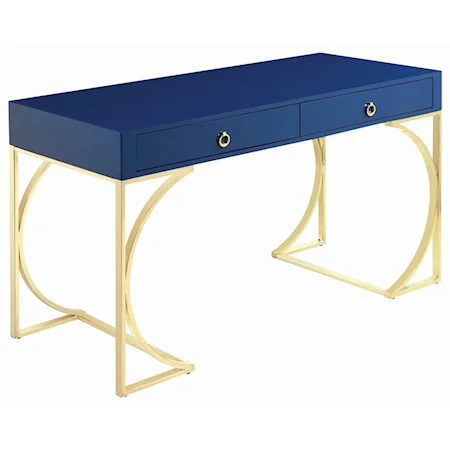 Glam Writing Desk with Metal Base